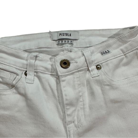 Pistola Women Optic White Wash Jeans Sz 25x27 Mid Rise Stretch Cotton Blend - Picture 3 of 13